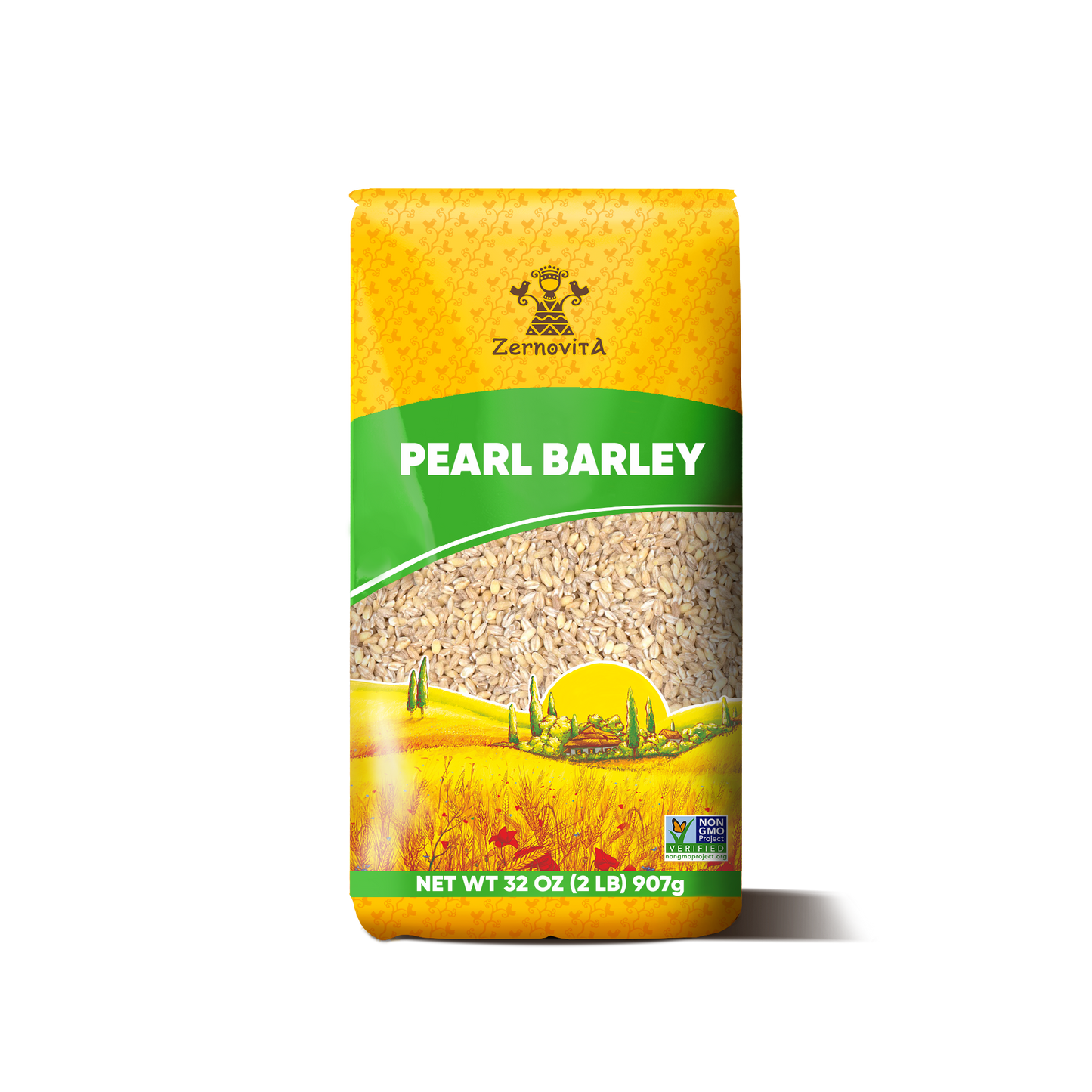 Zernovita Pearled Barley, Premium Quality,Перлова, Крупа Ячмінна, 2lb, Non-GMO, Vegan