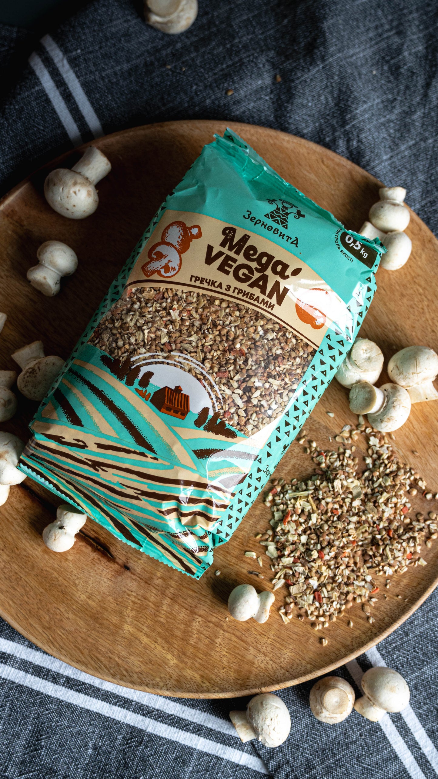 Buckwheat with mushrooms, 0.5kg, Non-GMO