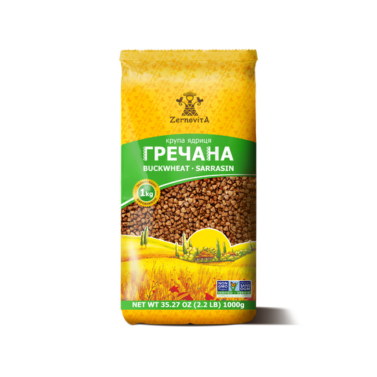 Zernovita Buckwheat Groats, Premium Quality, 2.2lb, 1kg, Гречана крупа, Гречка в США