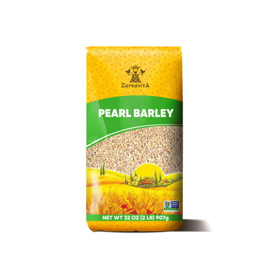 Zernovita Pearled Barley, Premium Quality,Перлова, Крупа Ячмінна, 2lb, Non-GMO, Vegan