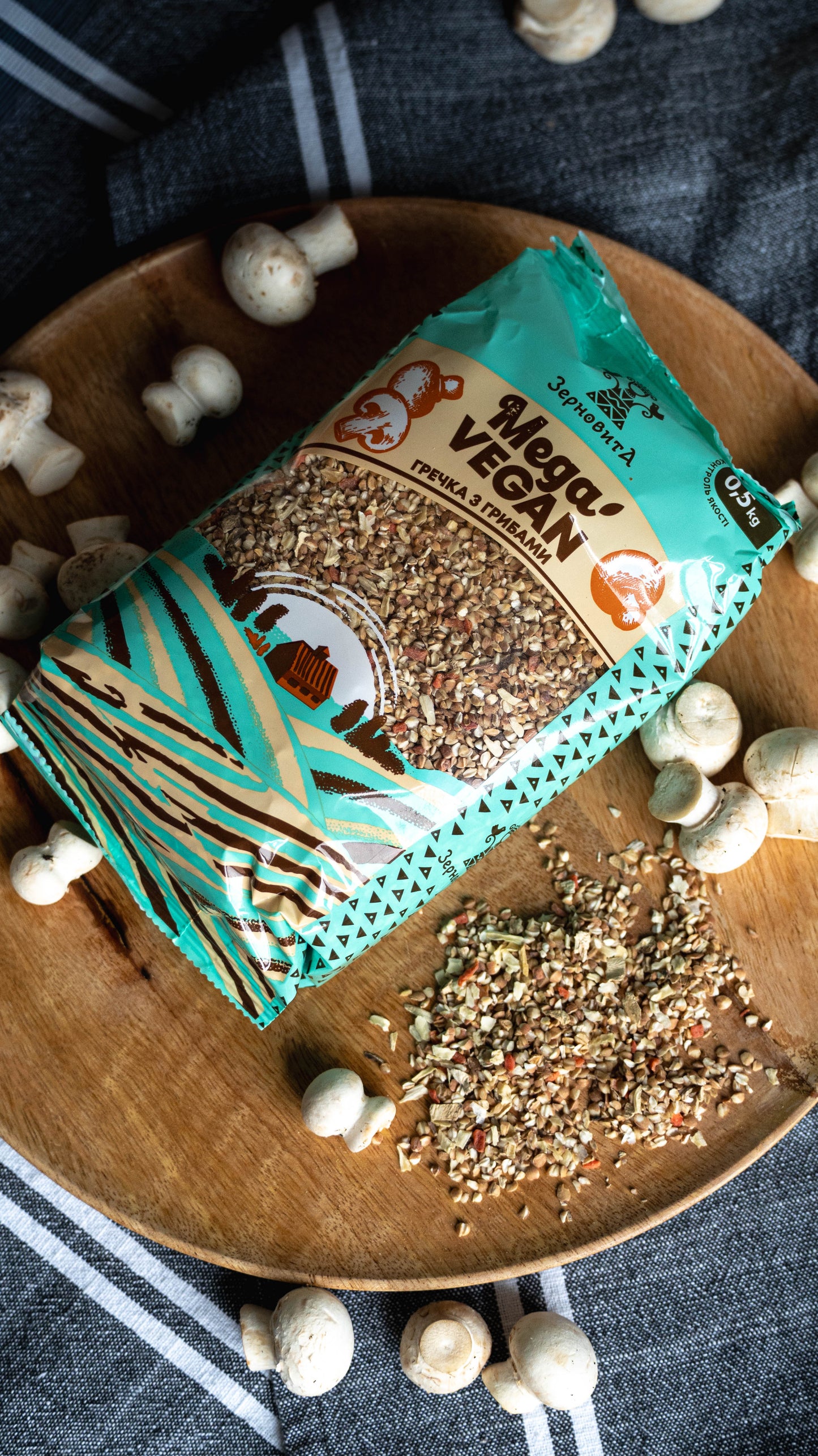 Buckwheat with mushrooms, 0.5kg, Non-GMO