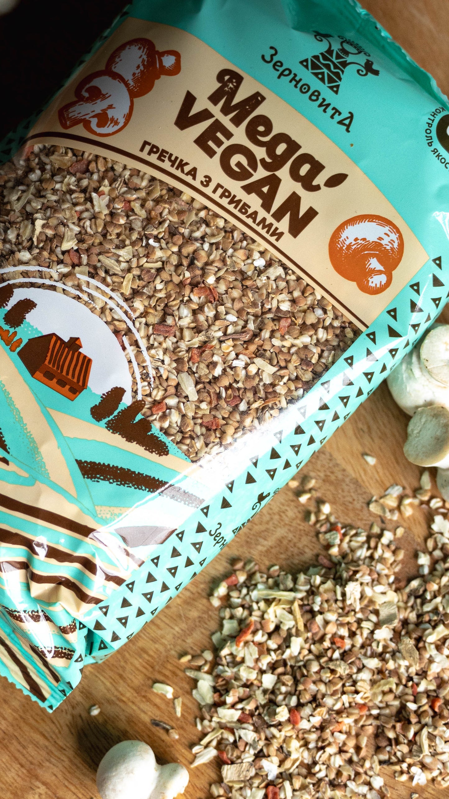 Buckwheat with mushrooms, 0.5kg, Non-GMO