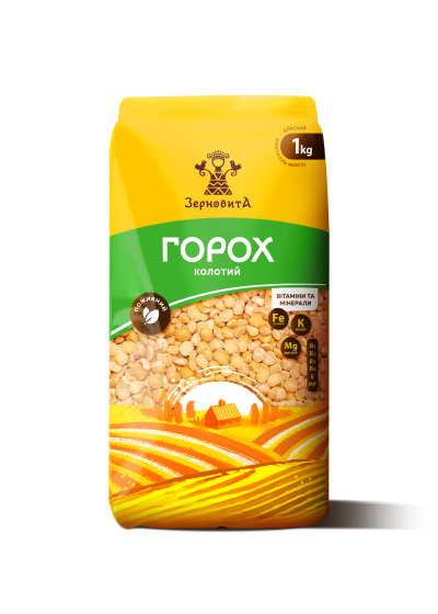 Zernovita Yellow Split Peas, Горох колотий, 2.2lb - 1kg, Non-GMO, Yellow Split Peas for Cooking and Food Flavoring, Dried Yellow Split Peas