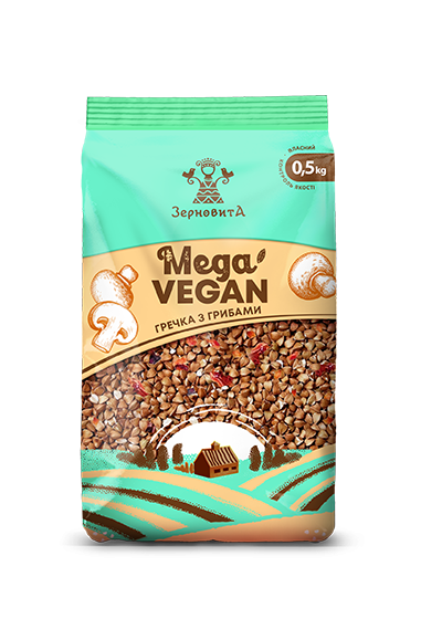Buckwheat with mushrooms, 0.5kg, Non-GMO
